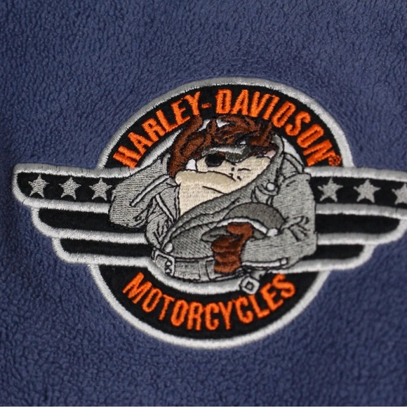 Harley Davidson-Looney Tunes Taz Tazmanian Devil Fleece Pullover - Large - Picture 3 of 11